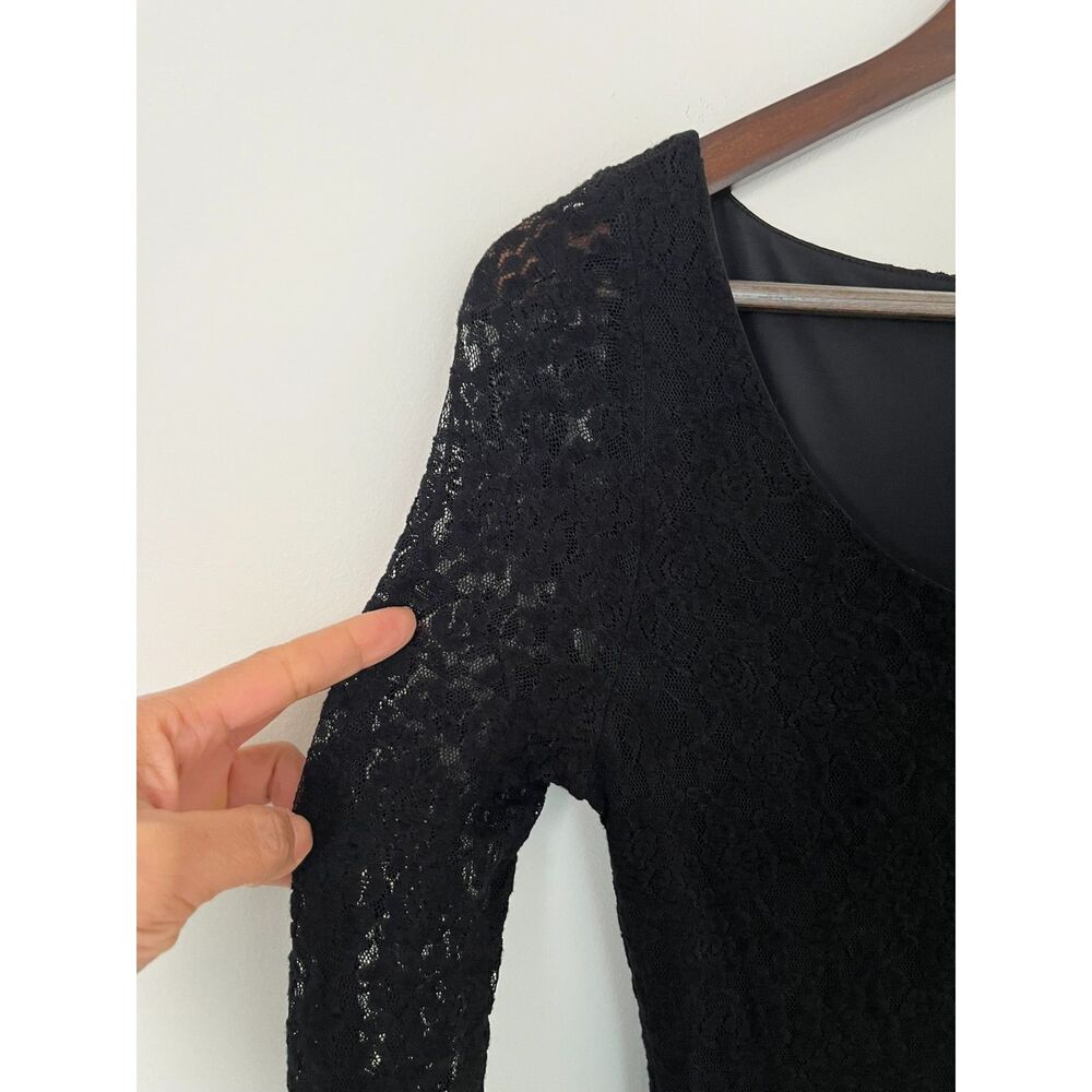 Lauren Ralph Lauren Black Floral Lace Sheath Dress Romantic Goth SZ S
